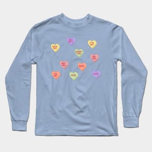 Feminist Stickers, feminism sticker, grl pwr, conversation hearts Long Sleeve T-Shirt